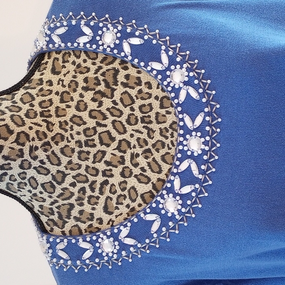 Bob Mackie Embellished 3/4 Sleeve Sweater Size:1X Color: Periwinkle - Picture 3 of 13